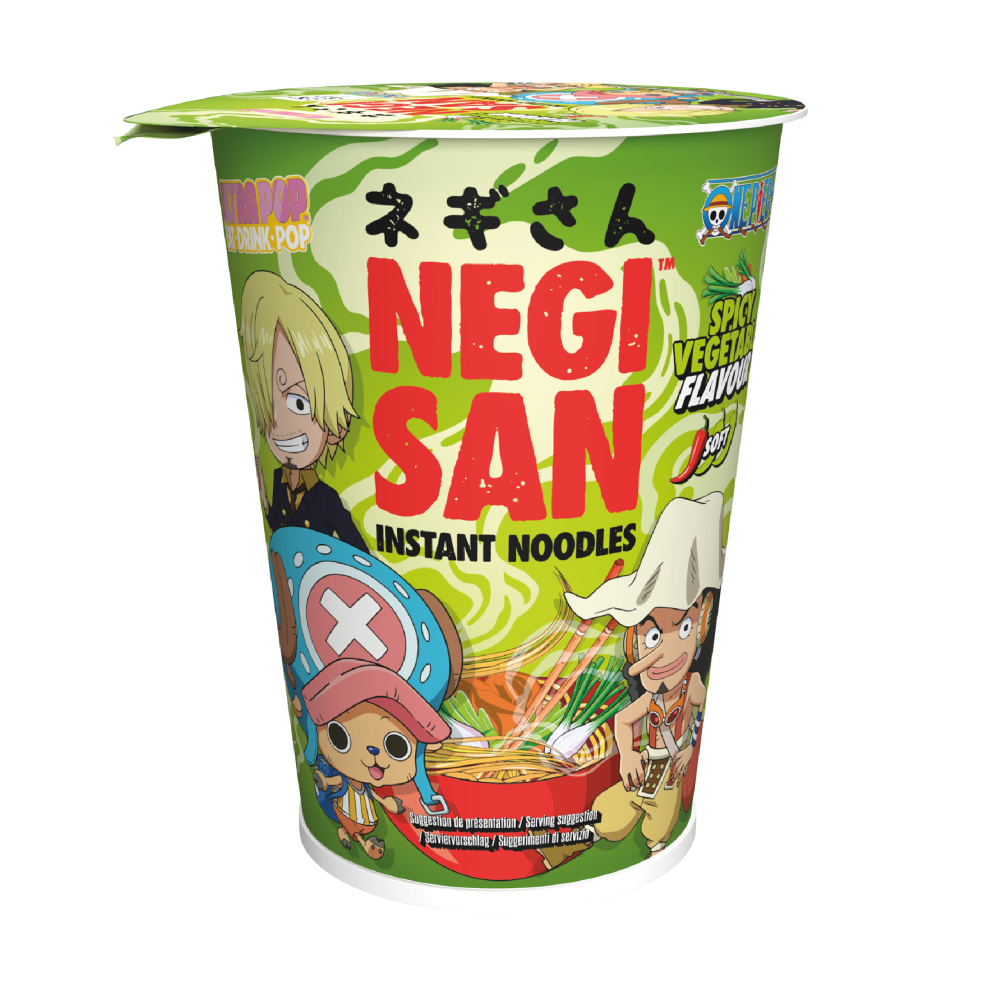 NEGISAN - Sanji, Chopper, Usopp - One Piece - Nouilles instantanées Légumes épicés 65g