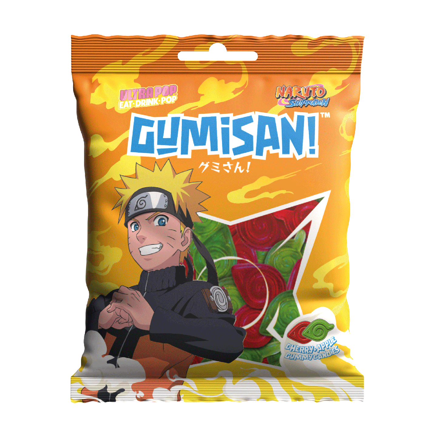 GUMISAN - Naruto - Naruto - Bonbons gélifiés Cerise et Pomme 180g