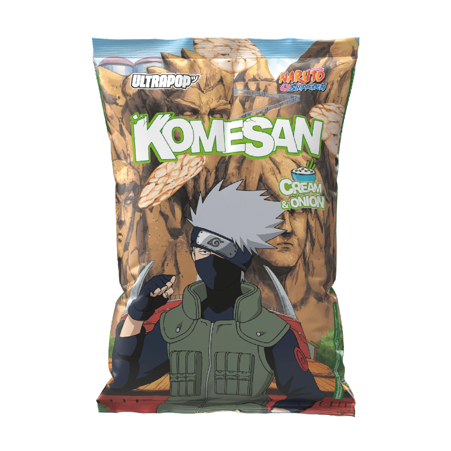 KOMESAN - Kakashi - Naruto - Chips de riz Cream & Onion 60g