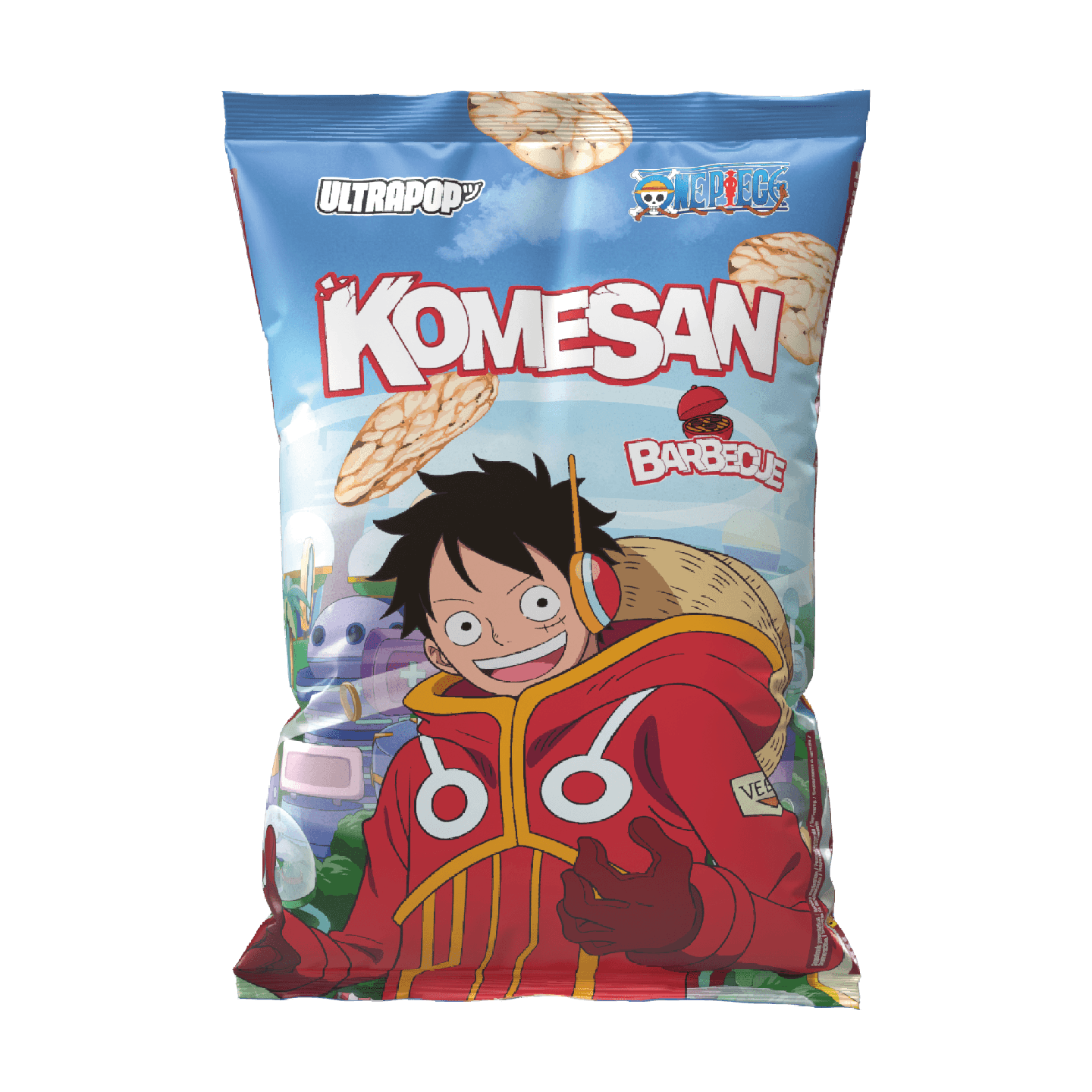 KOMESAN - Luffy - One Piece - Chips de riz Barbecue 60g